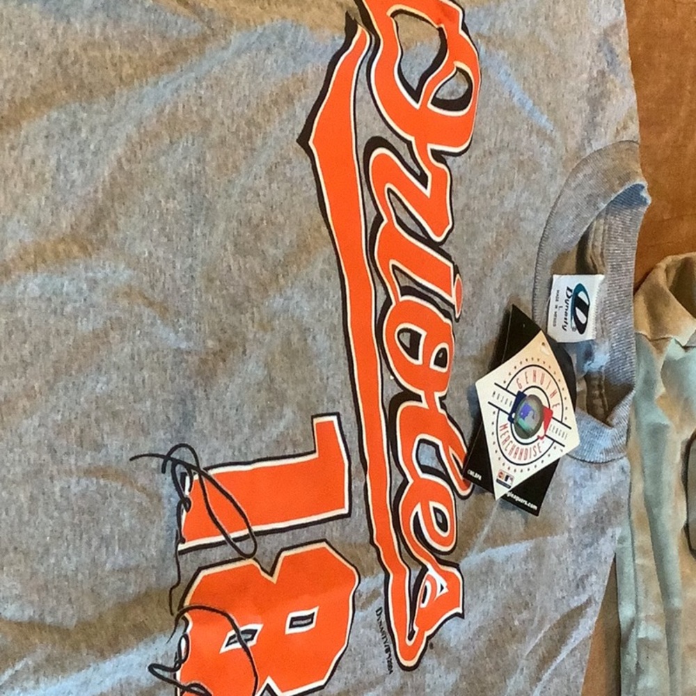 Gray and Orange Graphic T-Shirt